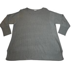 Avenue Crewneck Ribbed Knit Tunic Sweater Size 26/28 Lightweight Minimalist